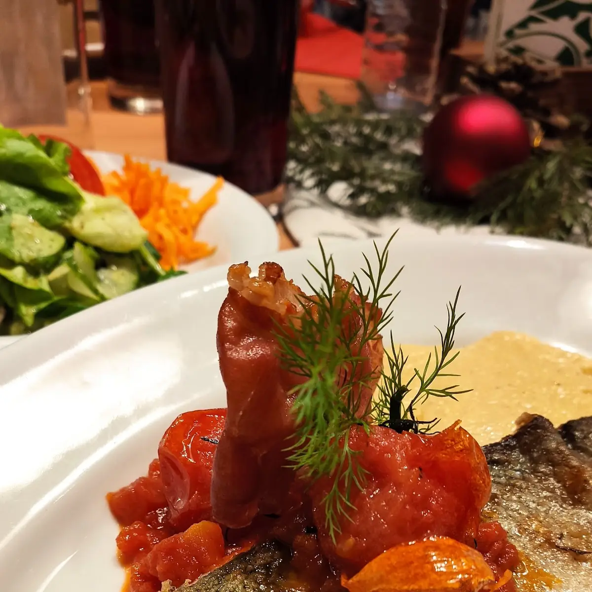 Wolfsbarsch Auf Polenta