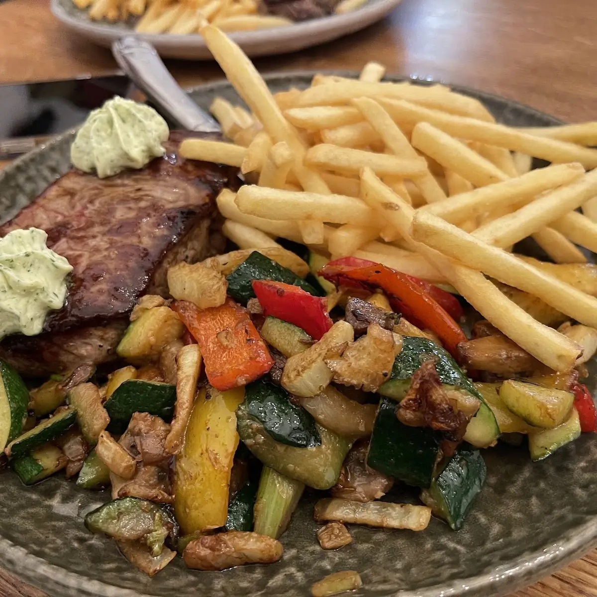 Grilled Sausage with French Fries