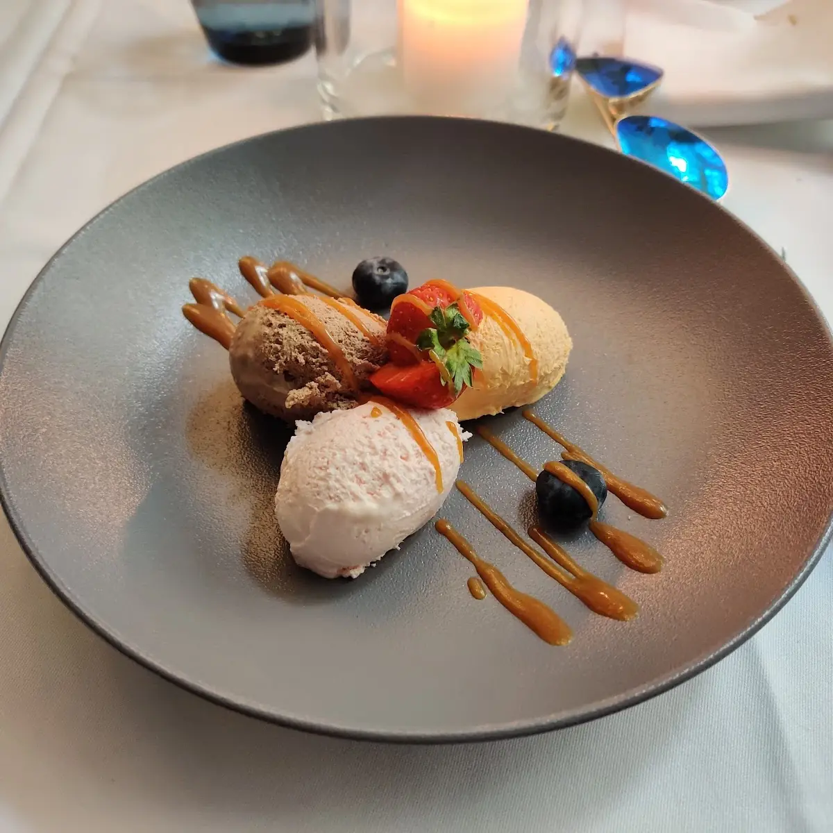 With Passion Fruit Sorbet and Olive Oil