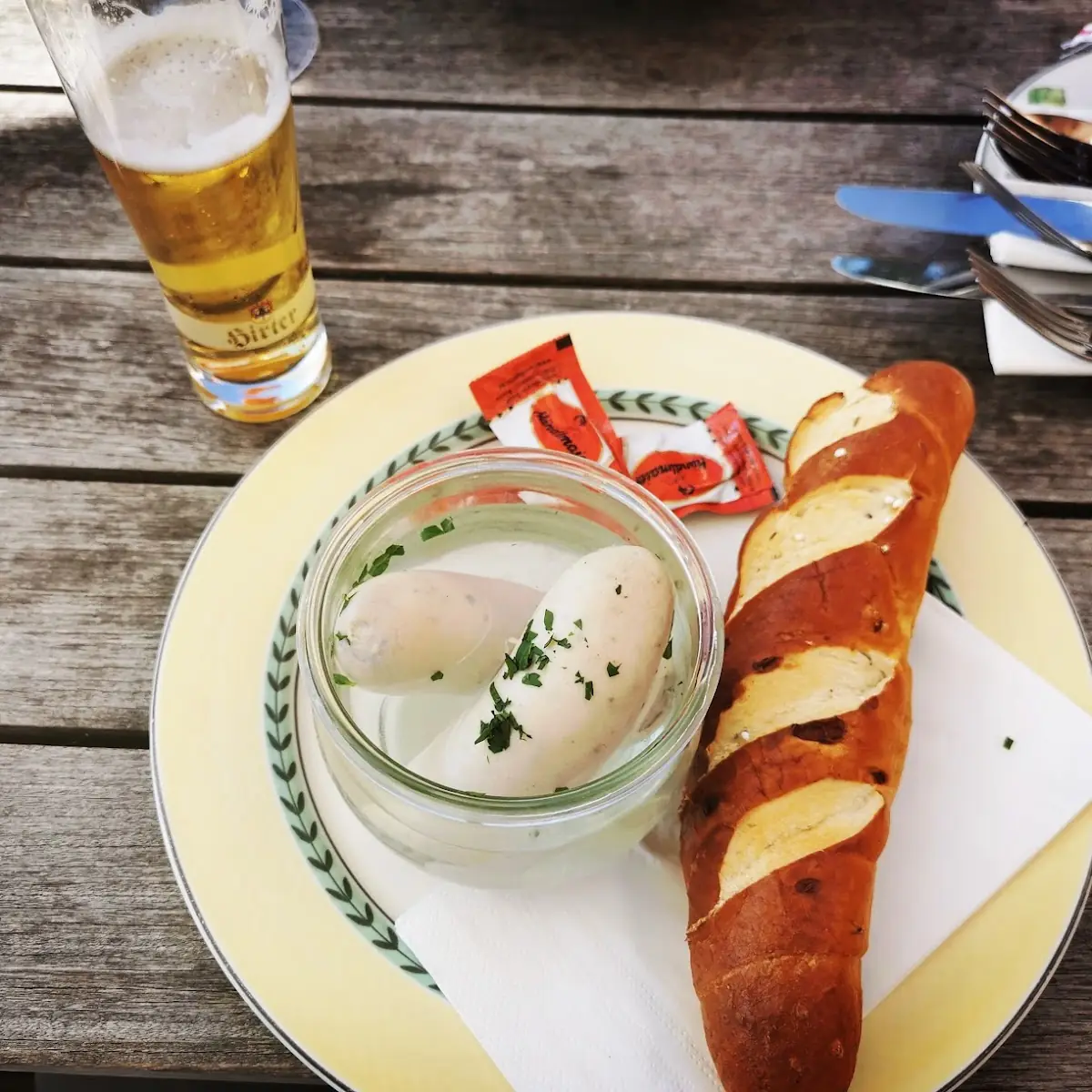 Weisswurst Mit Süßen Senf