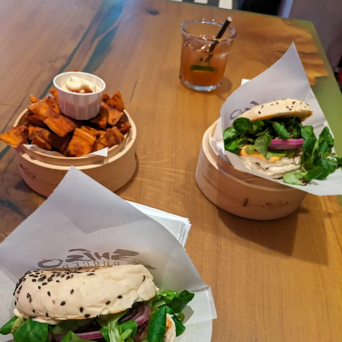Shiso Burger Bulgogi Burger Cheddar Pineapple Mint Shake