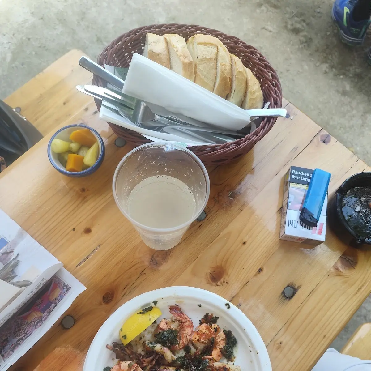 Calamari Und Garnelen Gegrillt