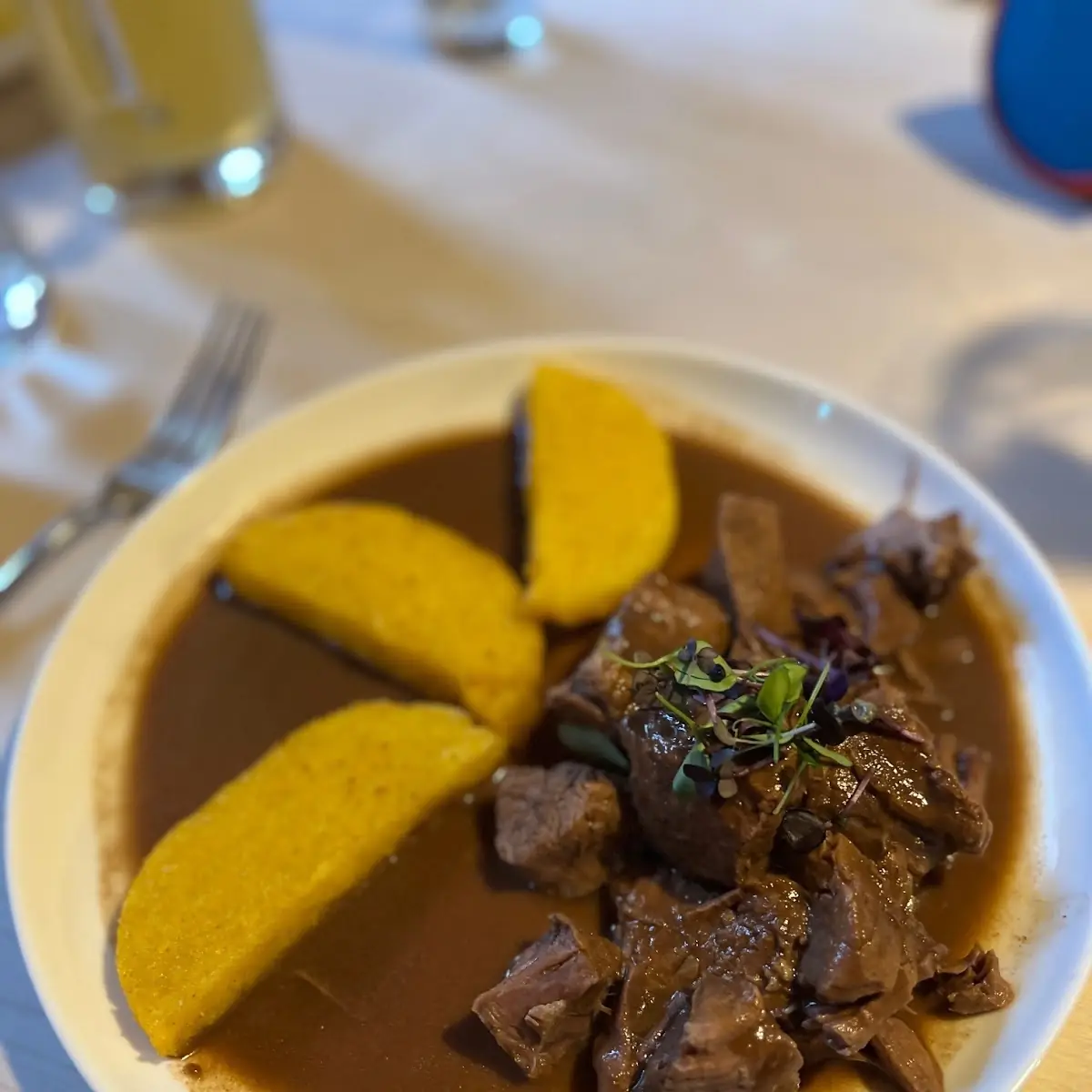 Goulash with Baked Polenta