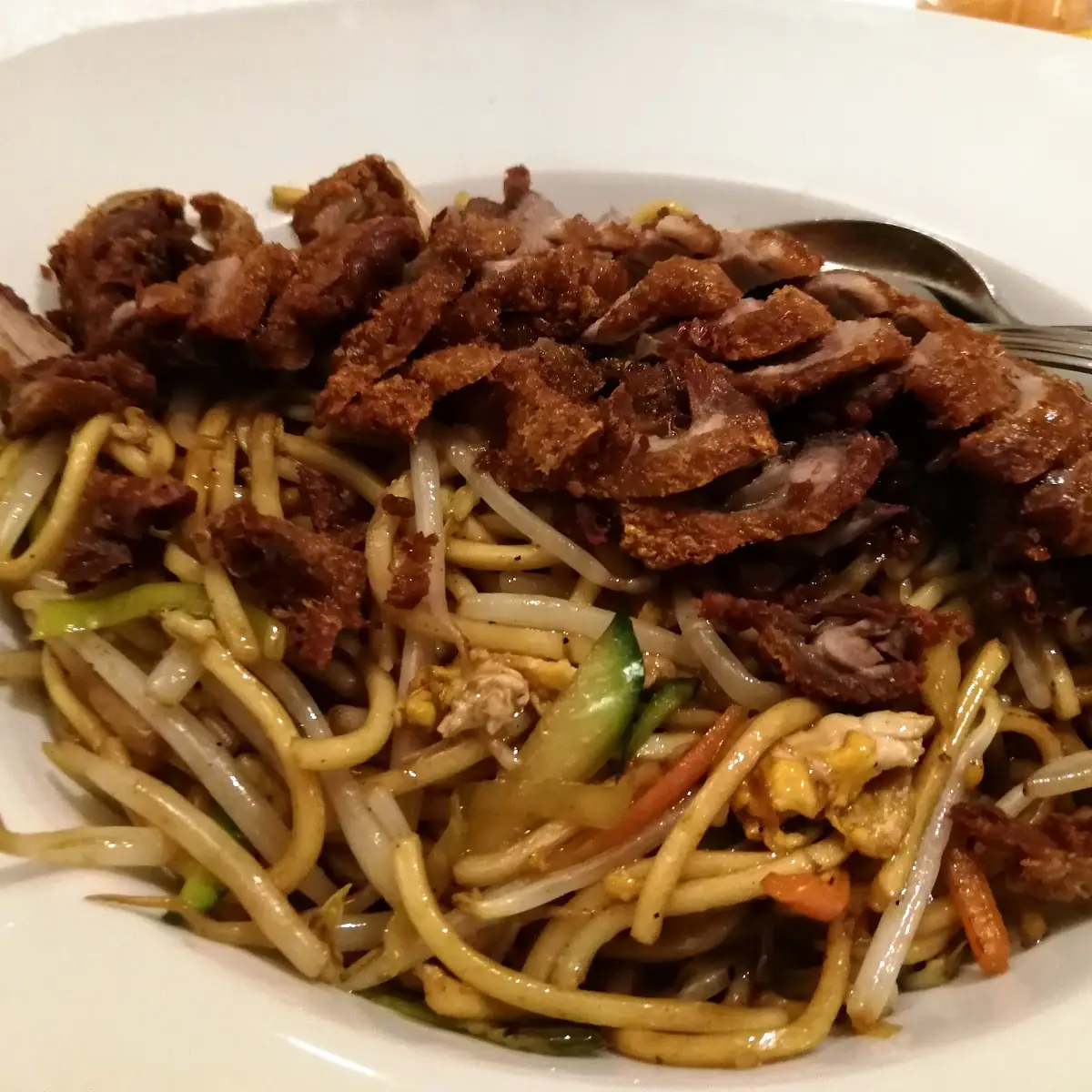 Crispy Duck with Fried Noodles