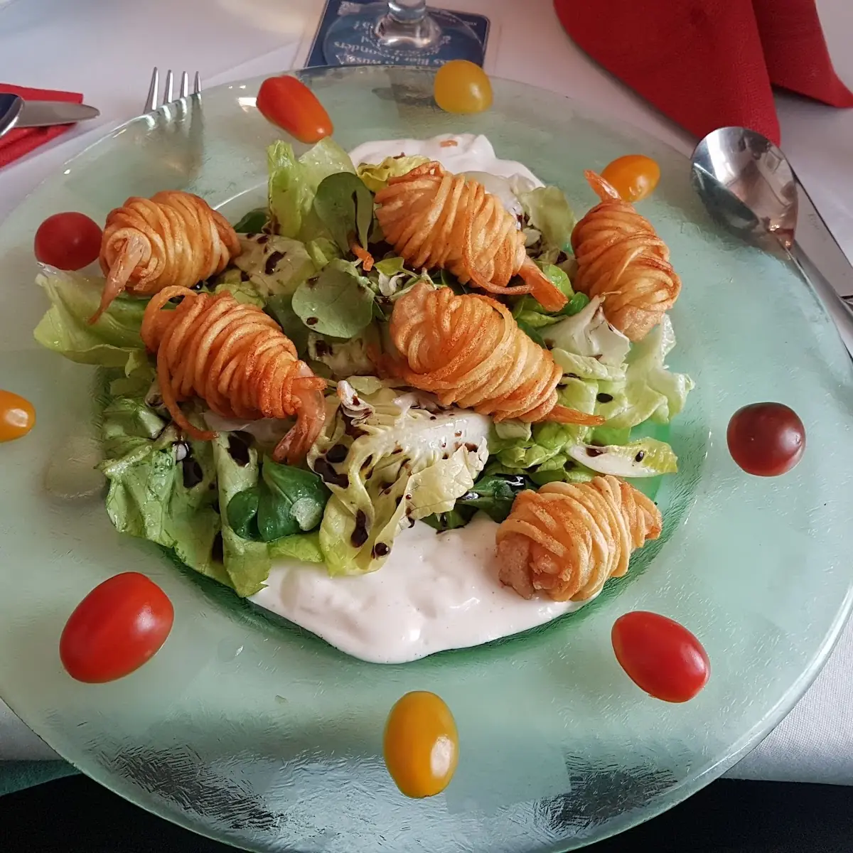 Garnelen Auf Blattsalat