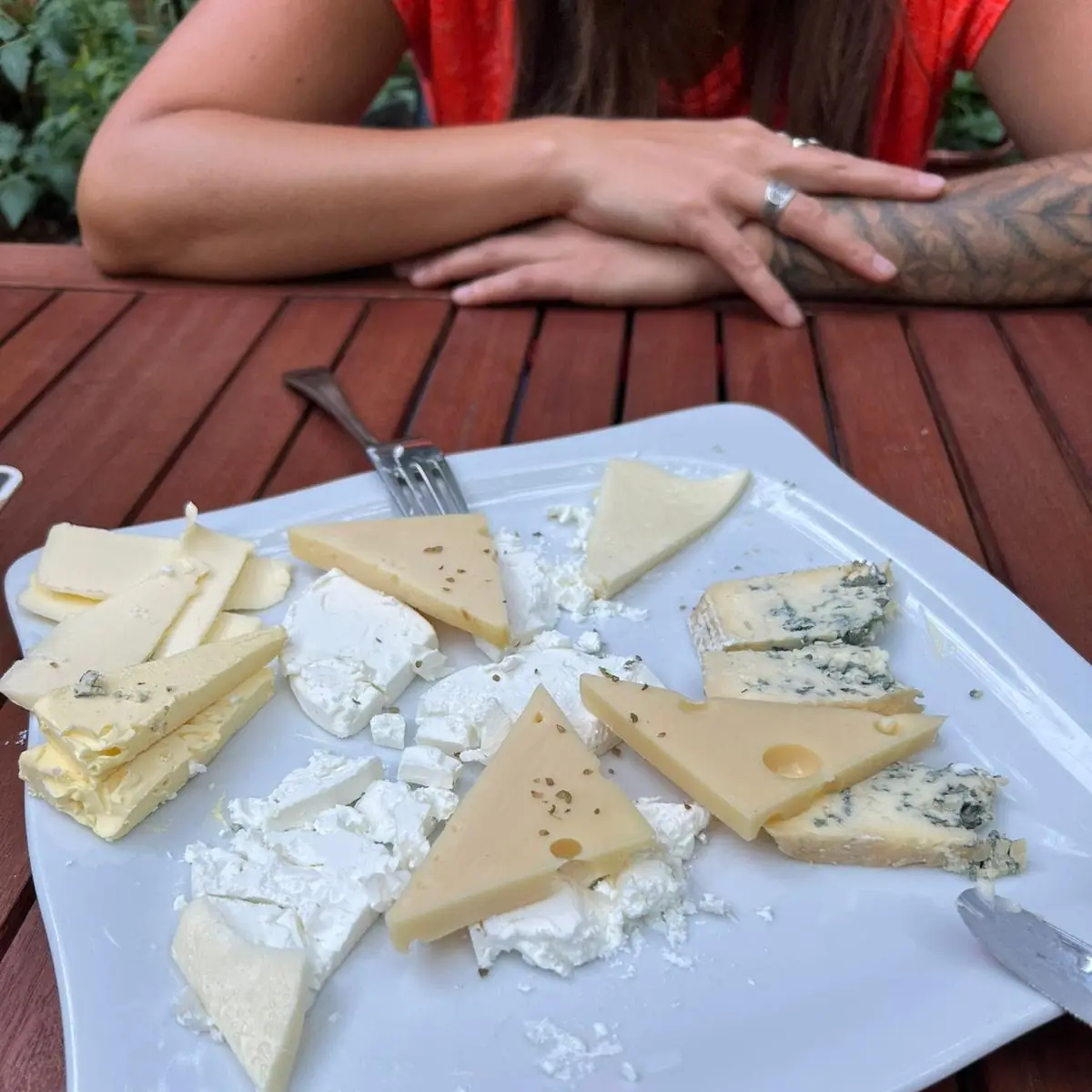 Das Soll Eine Käseplatte Sein Alle Stücke di3 Links Auf Der Seite Liegen Sind Nur Butter