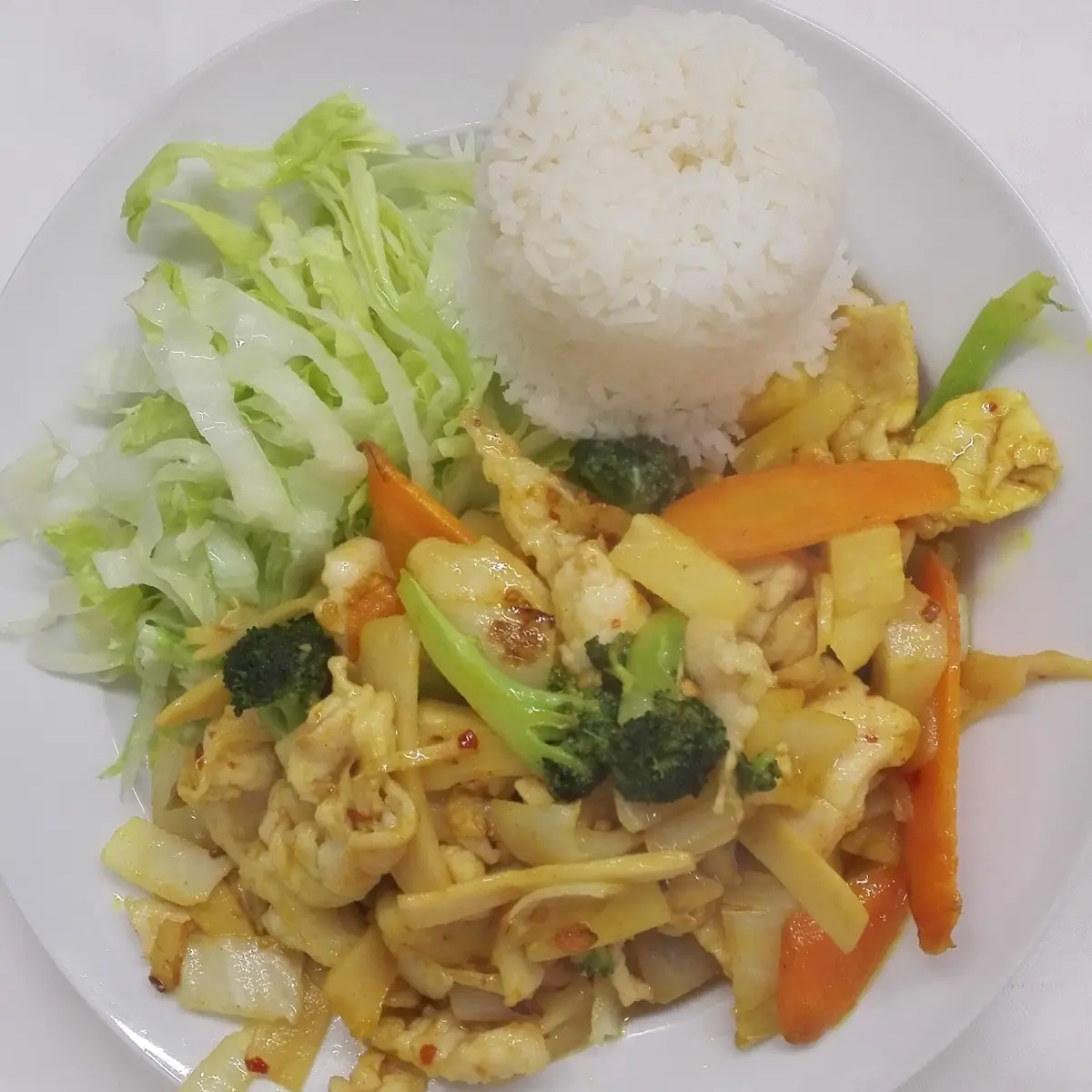 Hühner Fleisch Mit Curry Gemüse