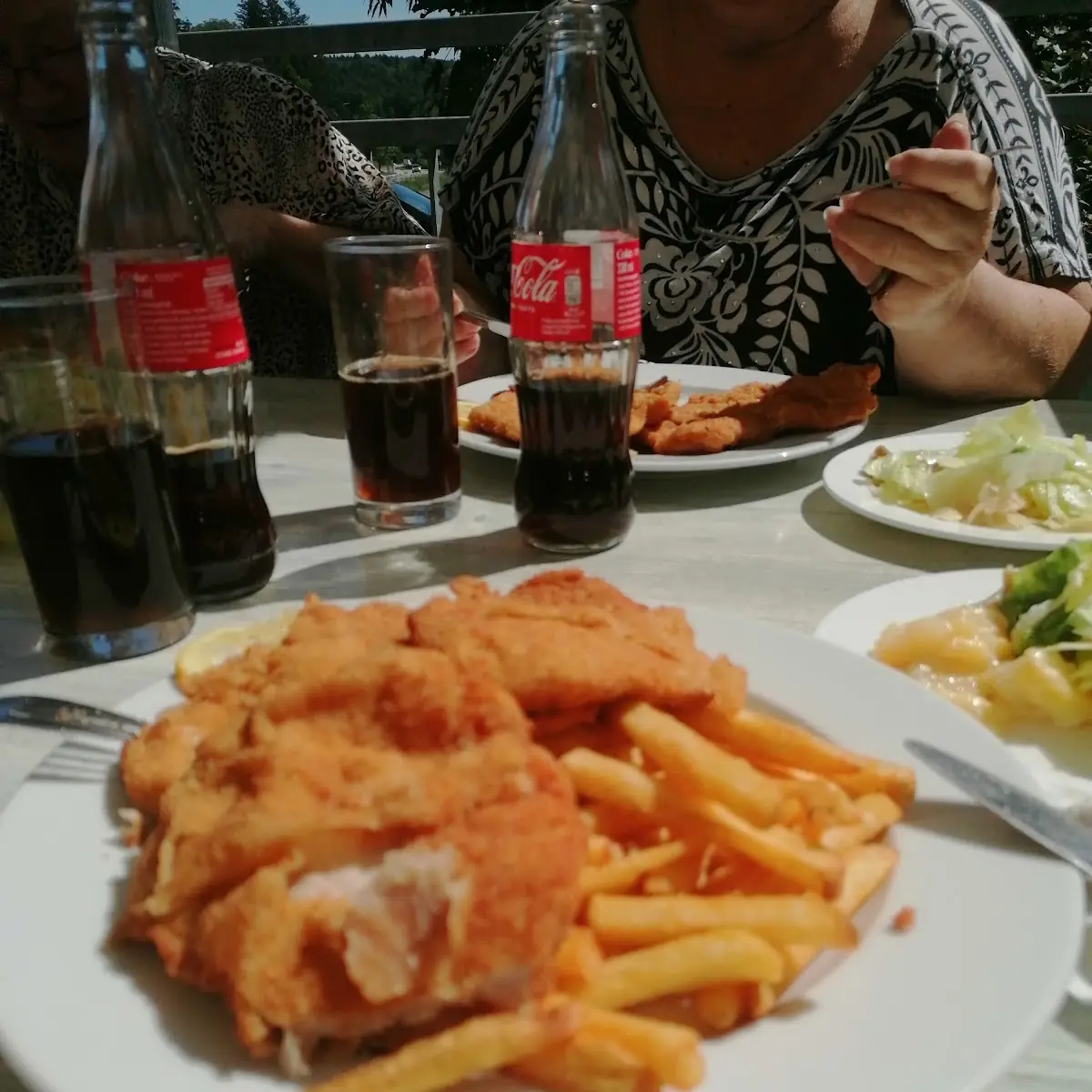 Schnitzel Mit Pommes U Kartoffelsalatmundet Super