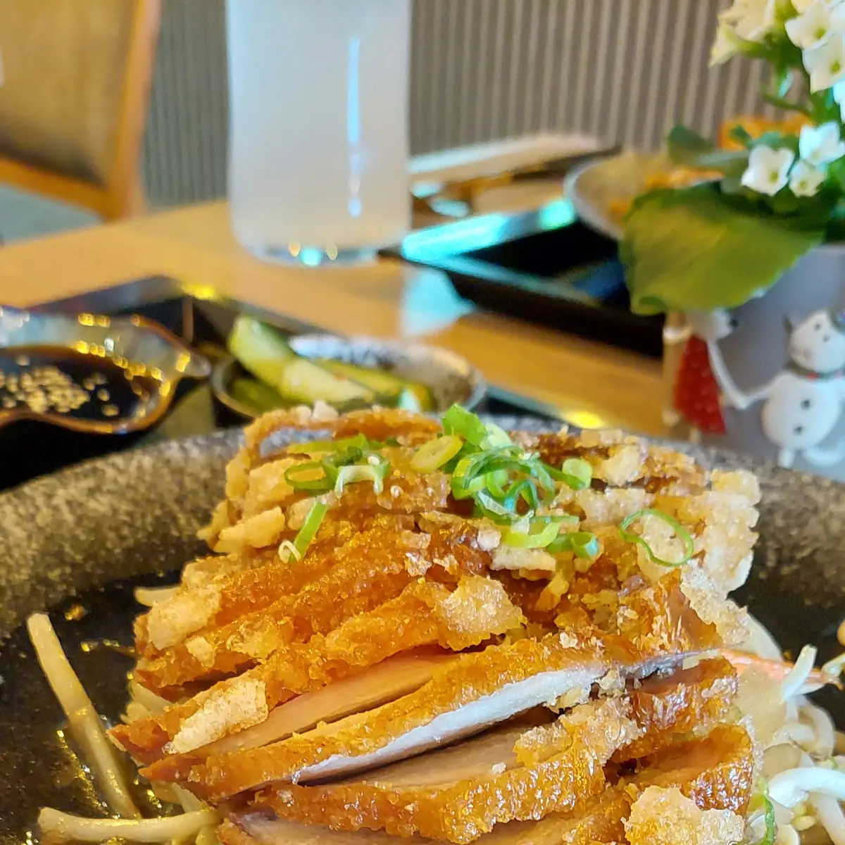 Knusprige Ente Teriyaki Sauce Und Sojasprossen