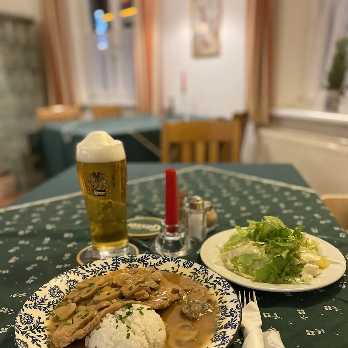 Champions Schnitzel Mit Reis Und Salat