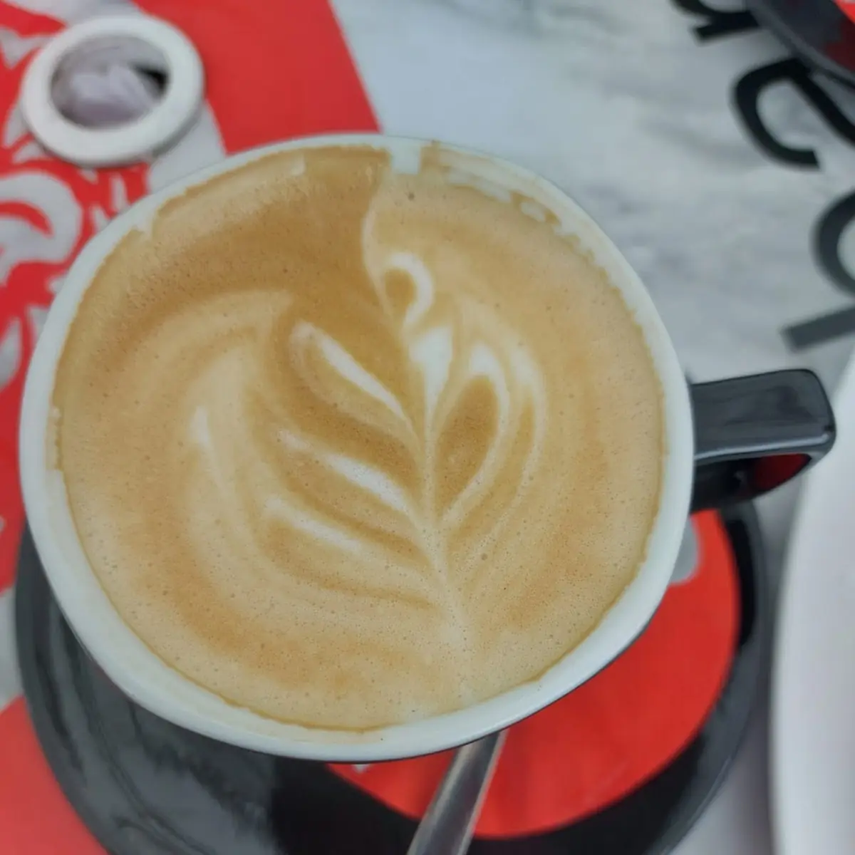 Cappuccino Mit Besonders Schöner Sahne Zeichnung