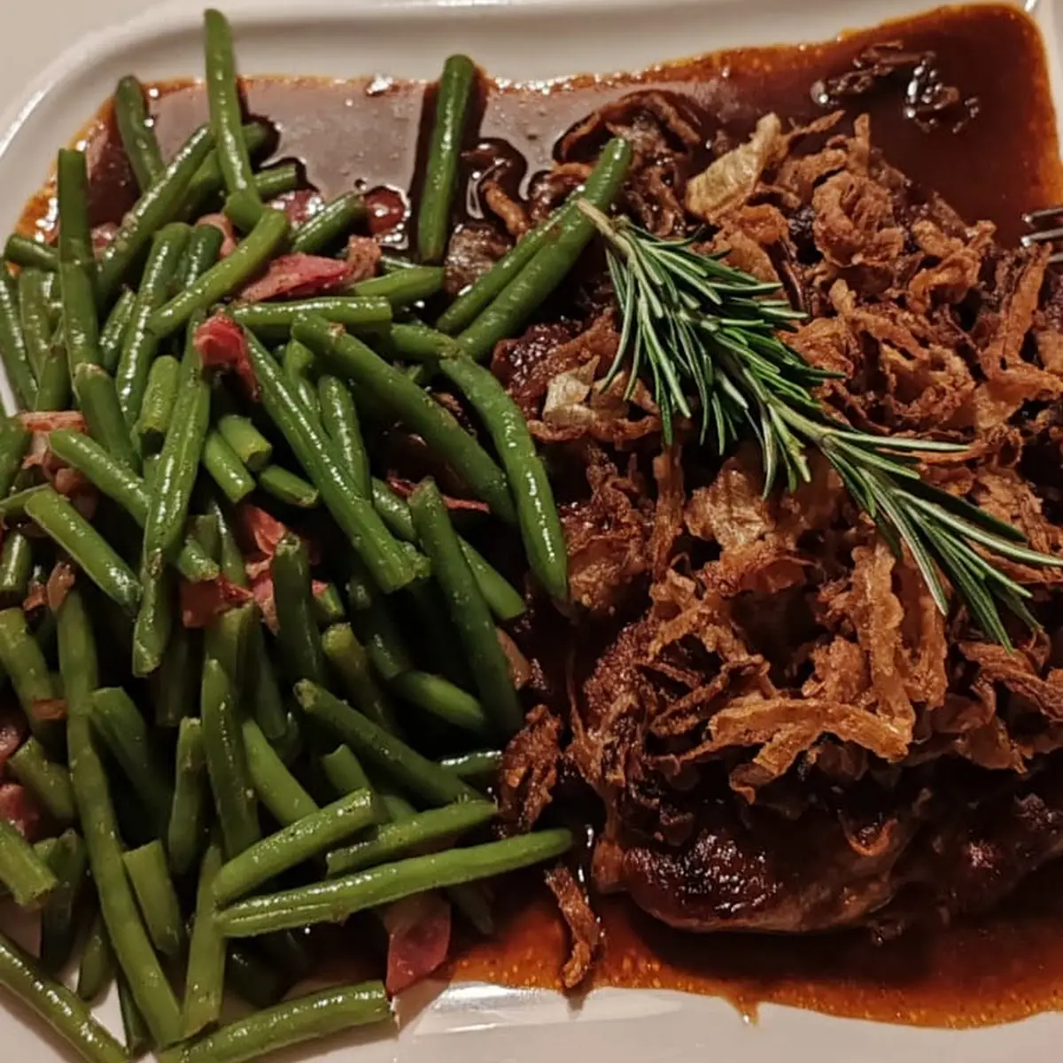 Steak Mit Speckbohnen