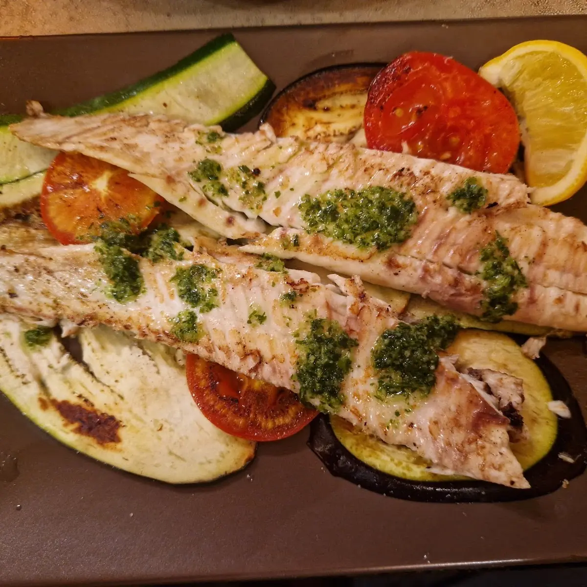 Seezunge Mit Gegrilltem Gemüse