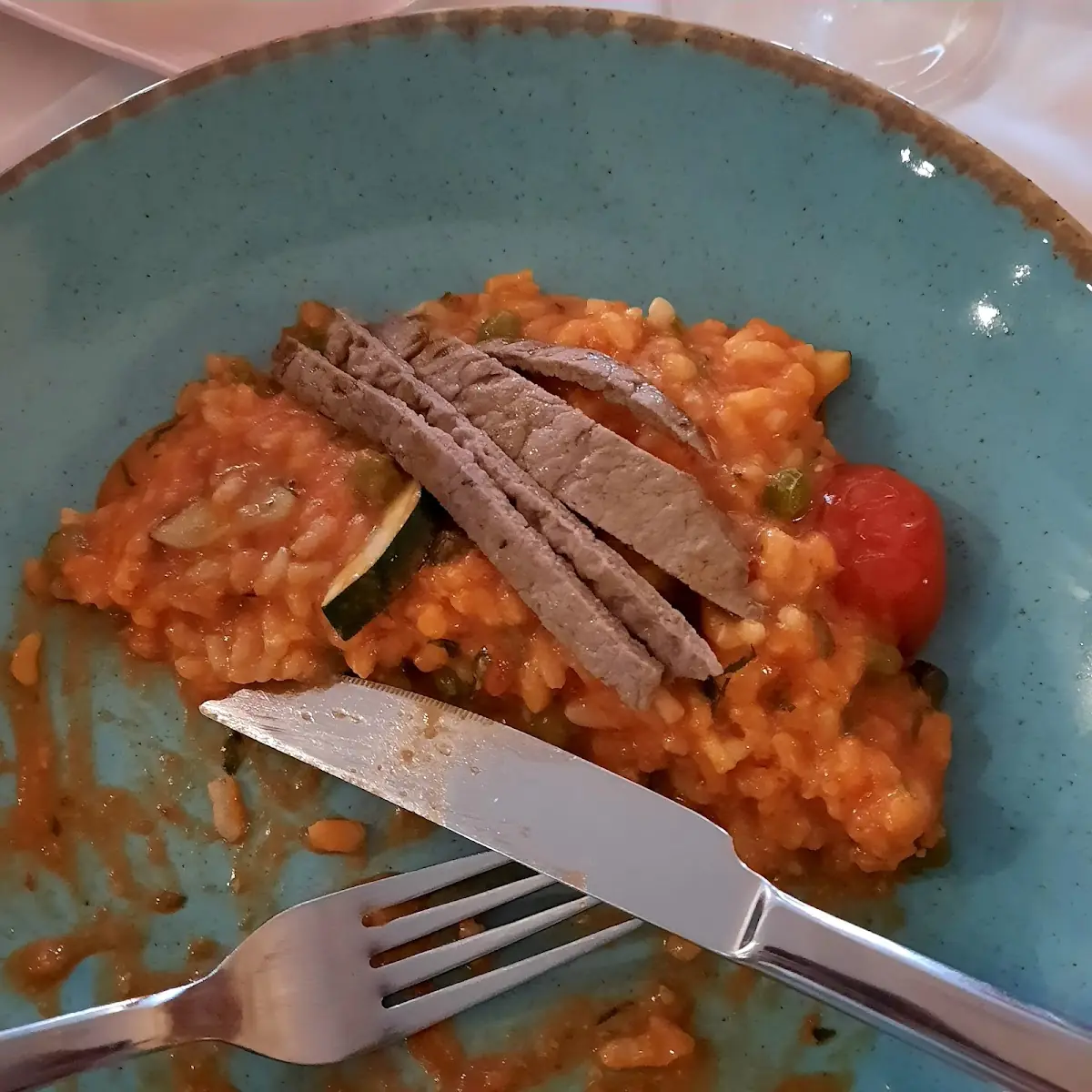 Tomatenrisotto Mit Rindfleischstreifen