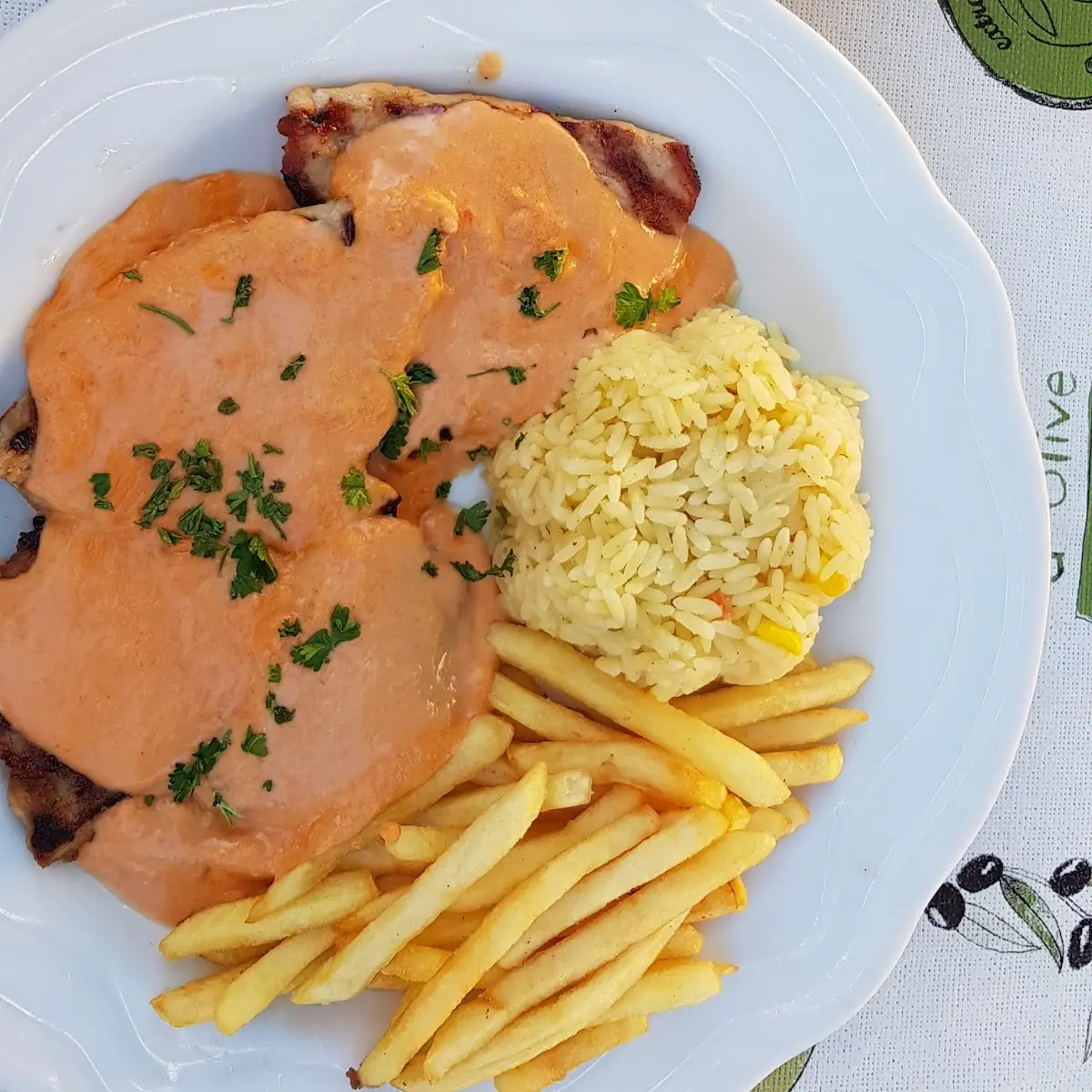 Schnitzel Mit Metaxasoße