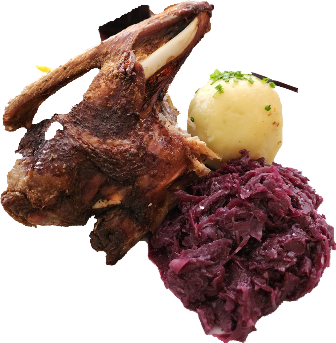 Ente Mit Rotkraut Und Erdäpfelknödel