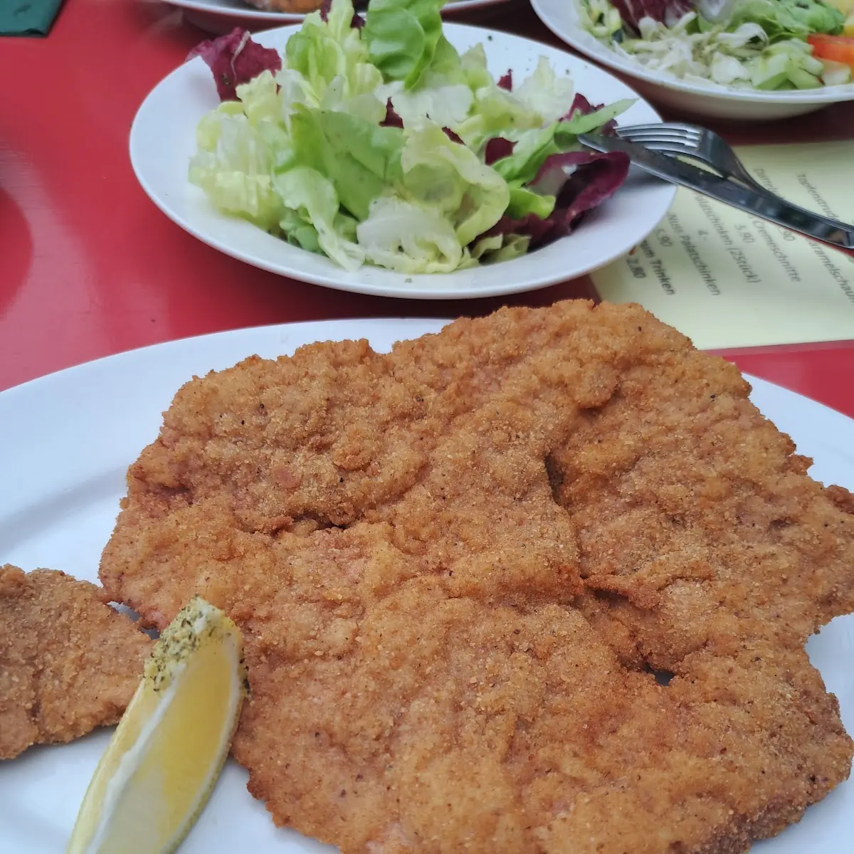 Koteletts Schnitzel Mit Gemischten Salat