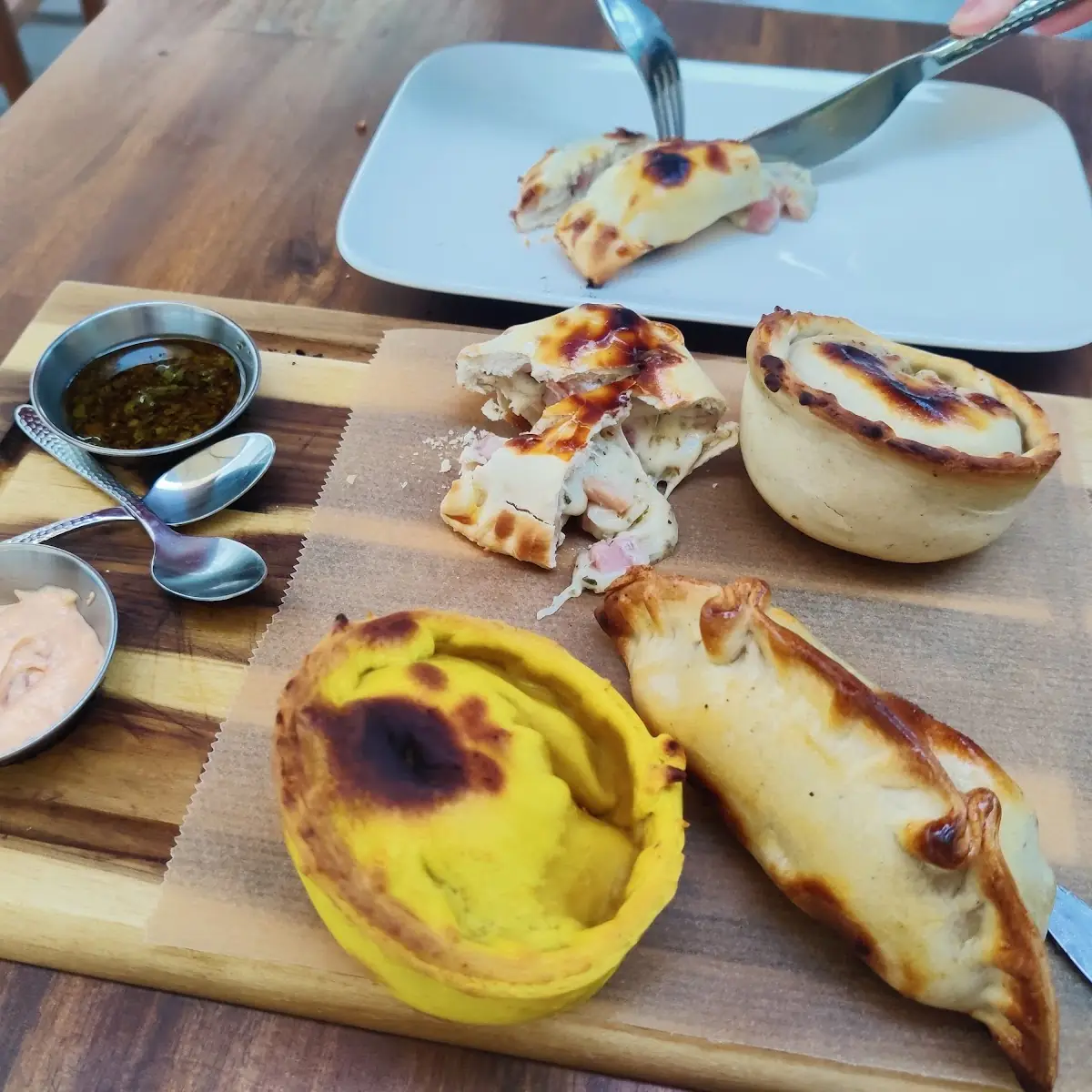 Empanadas Of Which Cut Open Jamon Y Queso