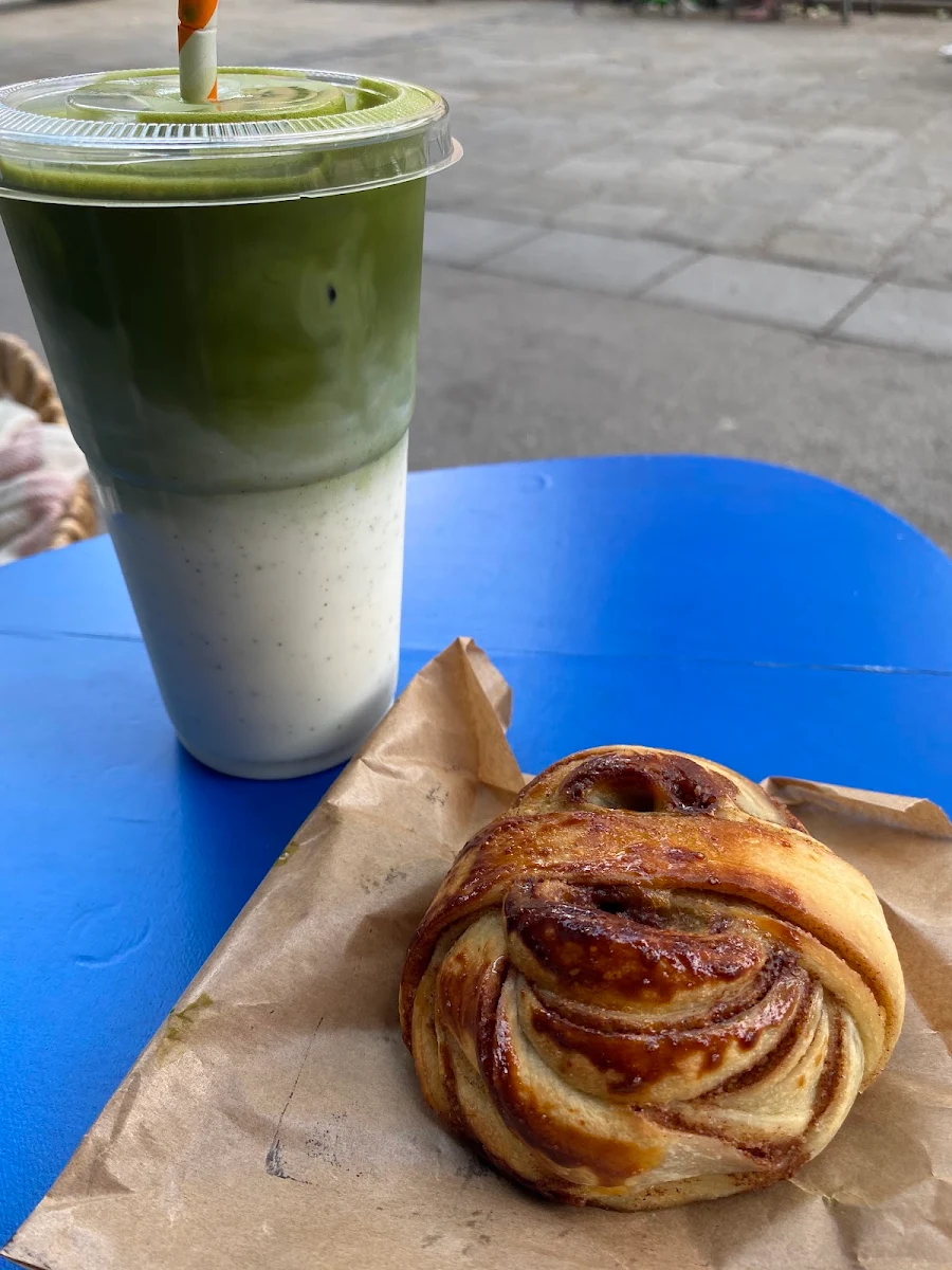 Iced Matcha Latte with Oat Milk