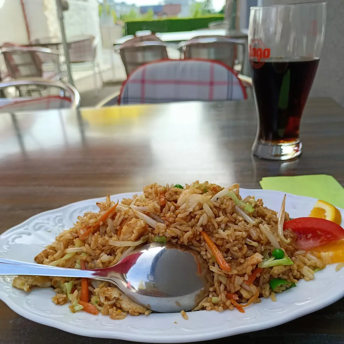 Geb Eierreis Mit Hühnerfleisch