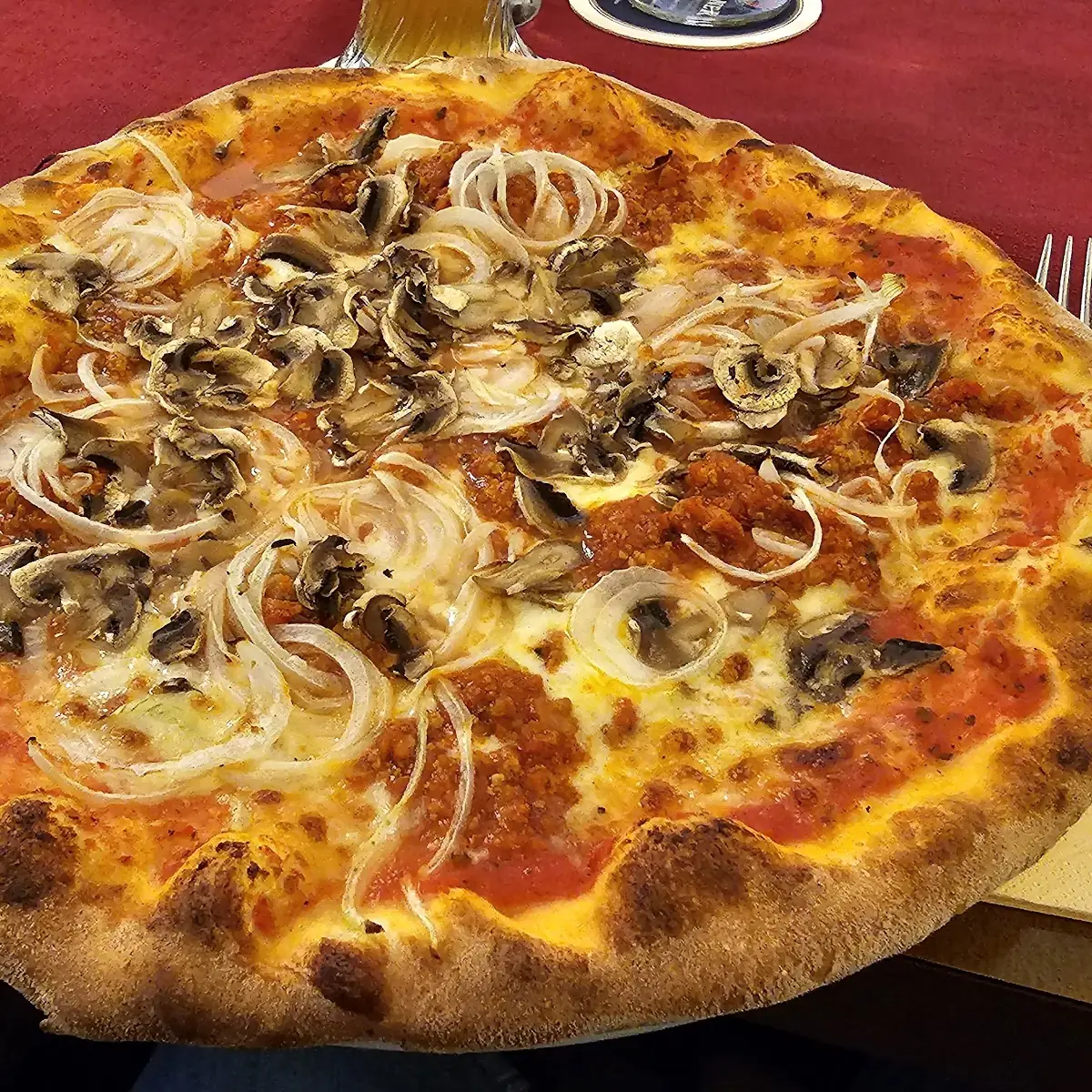 Pizza Bolognese Mit Extra Champignons