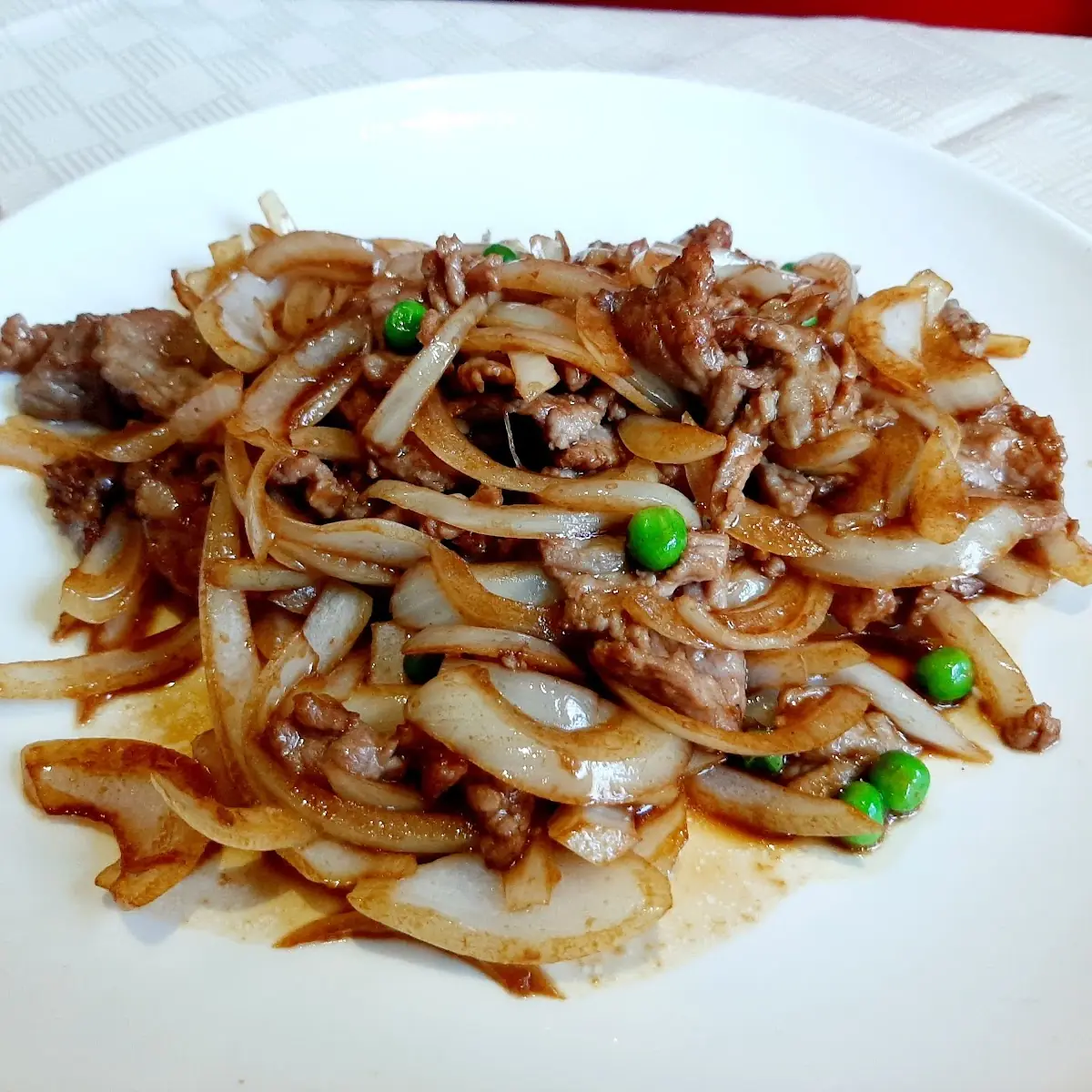 Mittagsmenü Rindfleisch Mit Zwiebeln