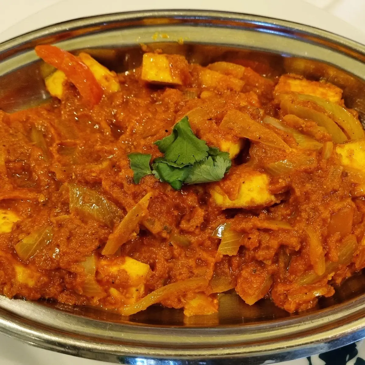Länder Tikka Masala Gebratener Indischer Käse Mit Paprikasauce
