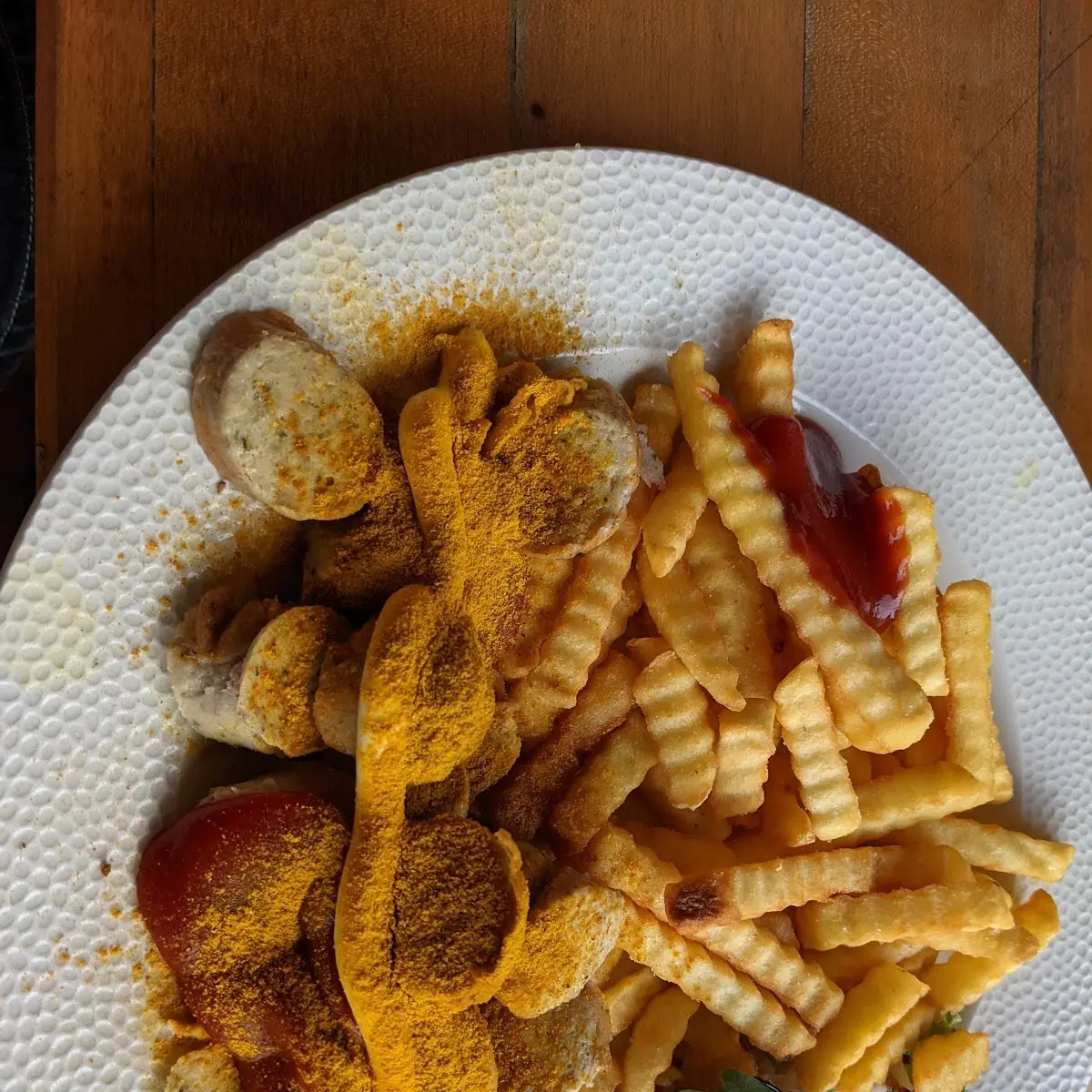Currywurst Mit Pommes Frites