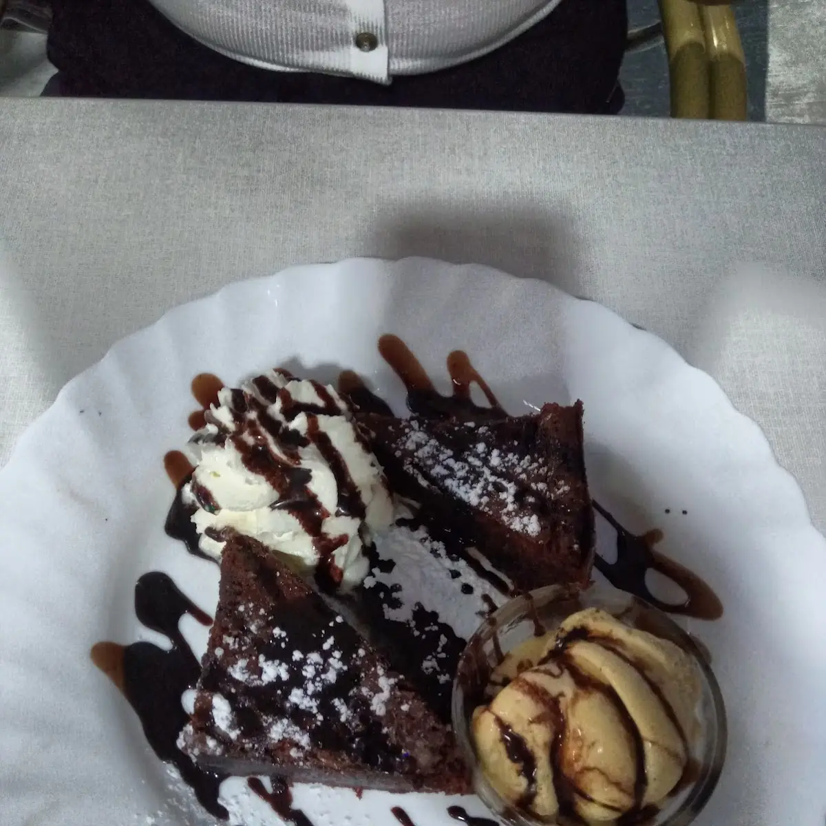 Hot Brownies with Ice Cream