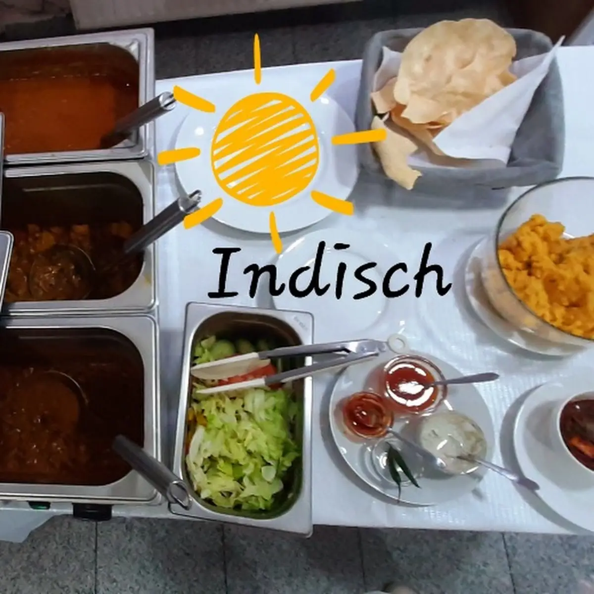 Indisches Buffet Mit 4 Arten Curry