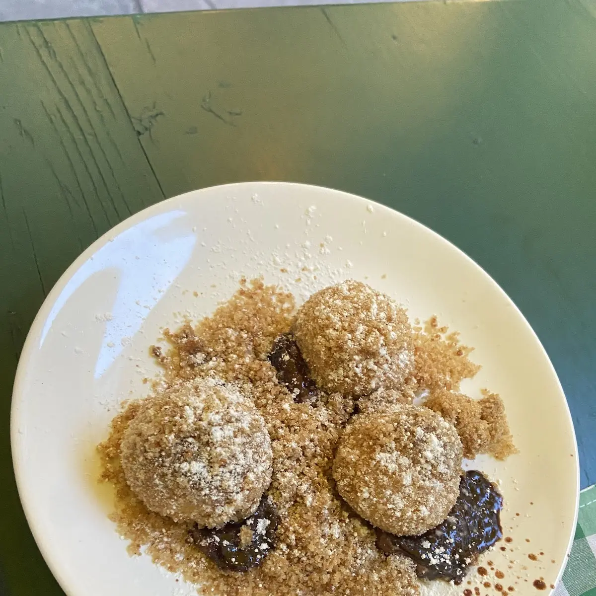 Nougat Dumplings with Butter Crumbs