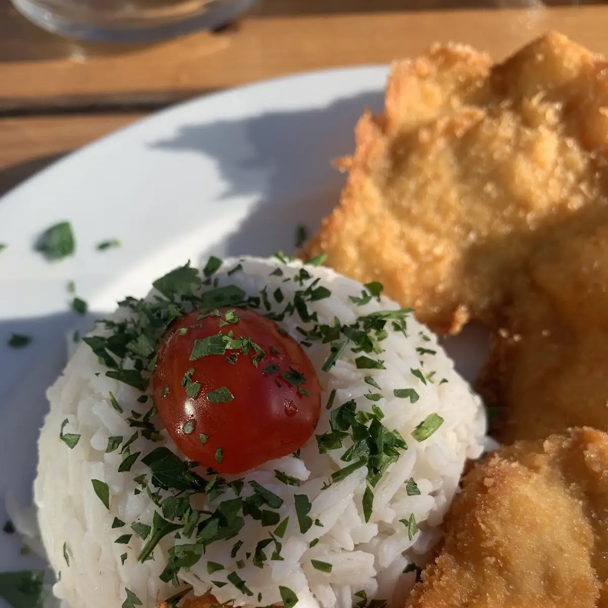 Wiener Schnitzel Vom Huhn Mit Reis