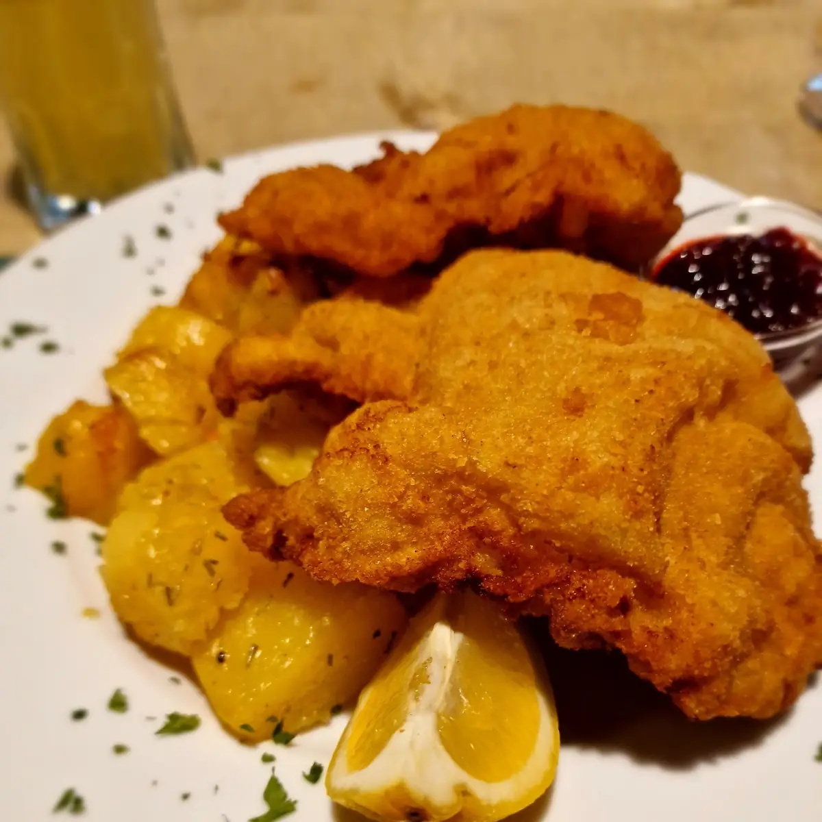 Veal Wiener Schnitzel With Potažmo Salad