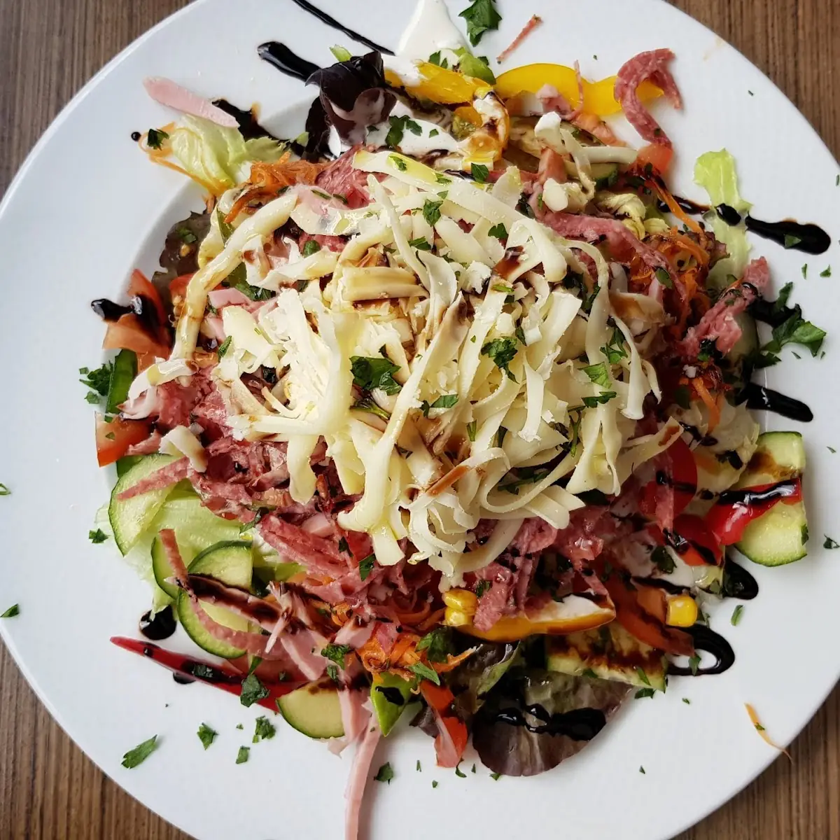 Salat Mit Käse Und Schinken