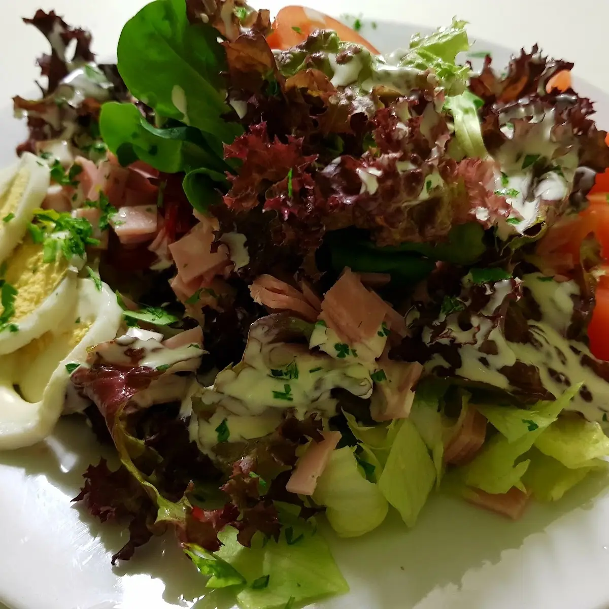 Salatplatte Mit Schinken