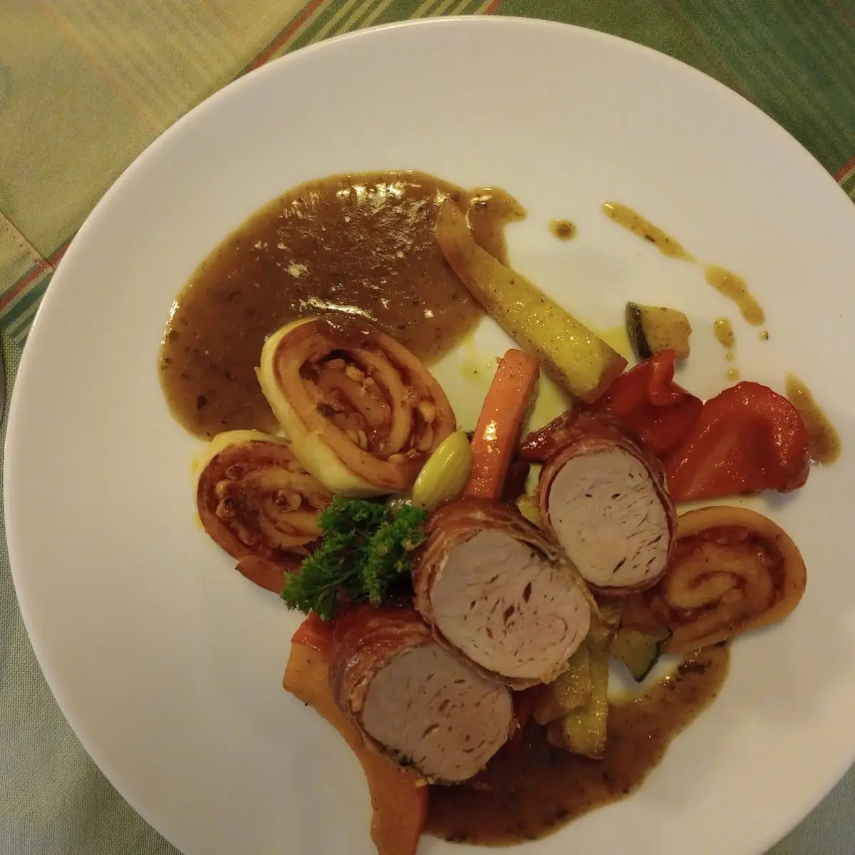 Schweinefilet Im Rohschinken Mit Kartoffelroulade