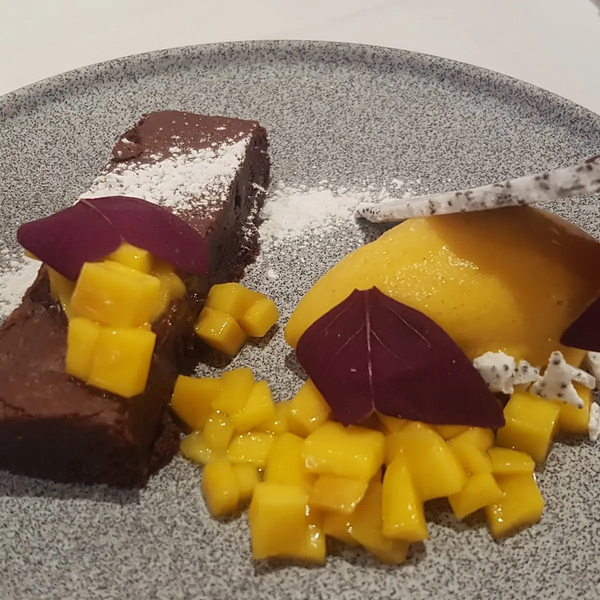 Schokokuchen Mit Mango Sorbet