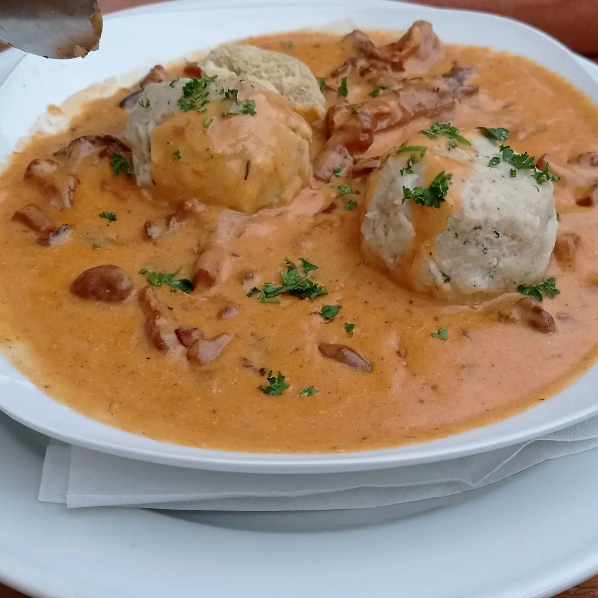 Eierschwammerl Gulasch Mit Semmelknödel