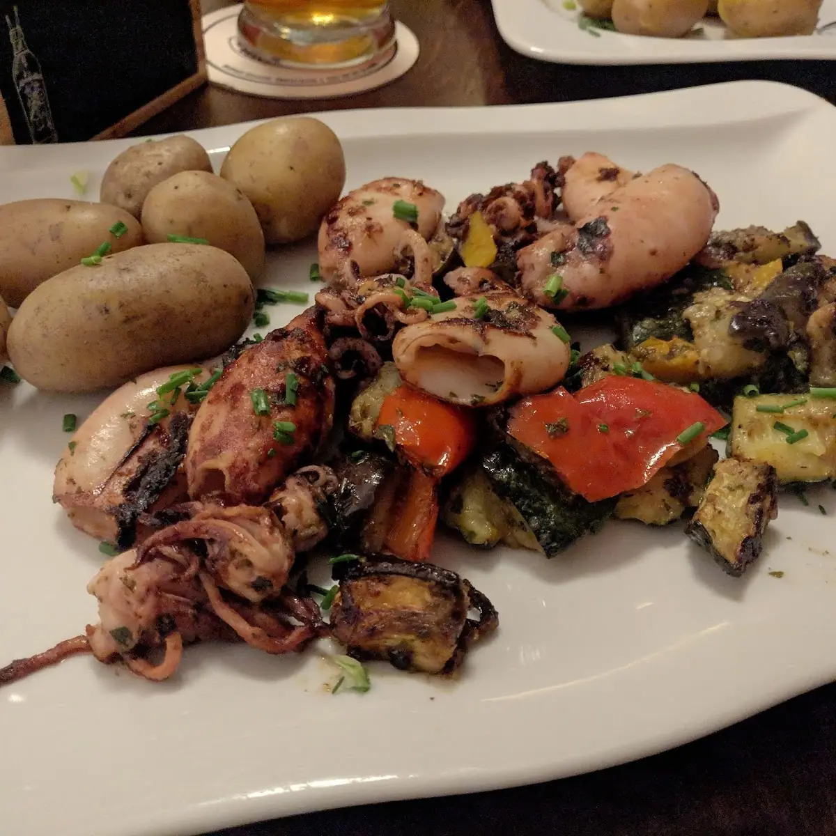 Fried Calamar With Mediterranean Vegetables Mir