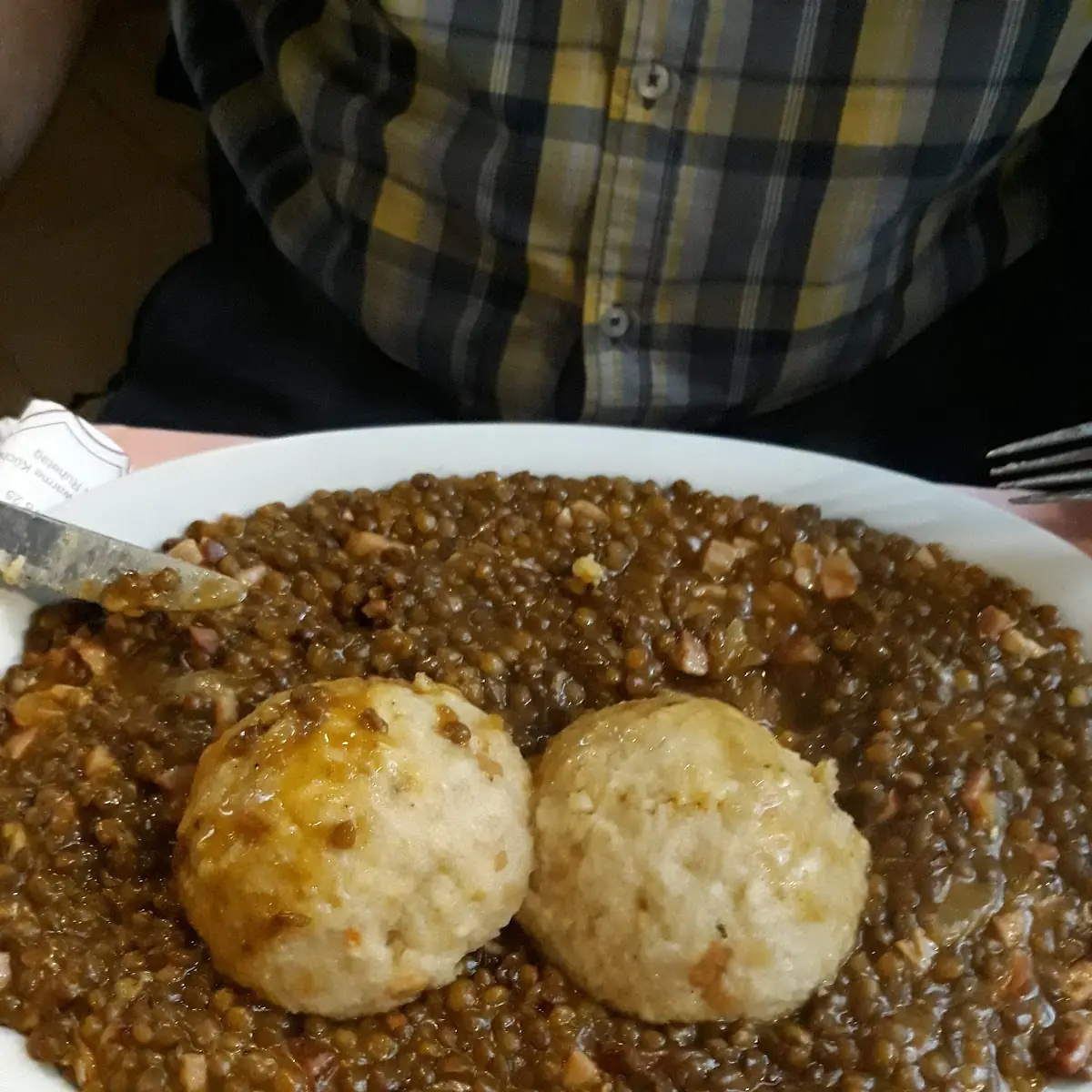 Specklinsen Mit Semmelknödel