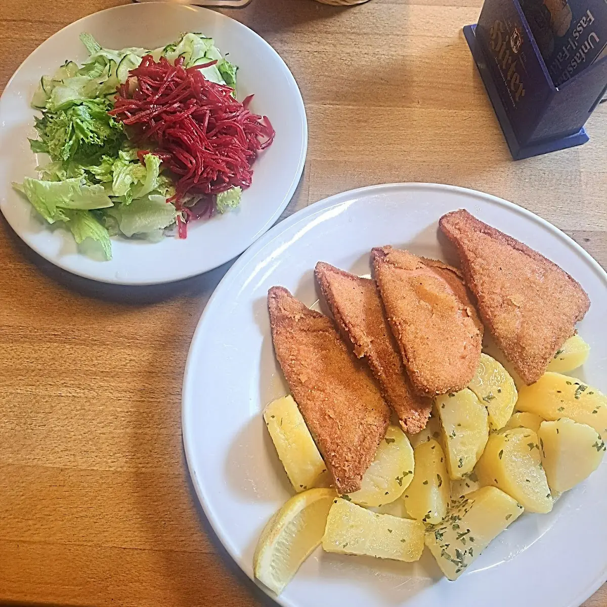 Gebackener Leberkäs