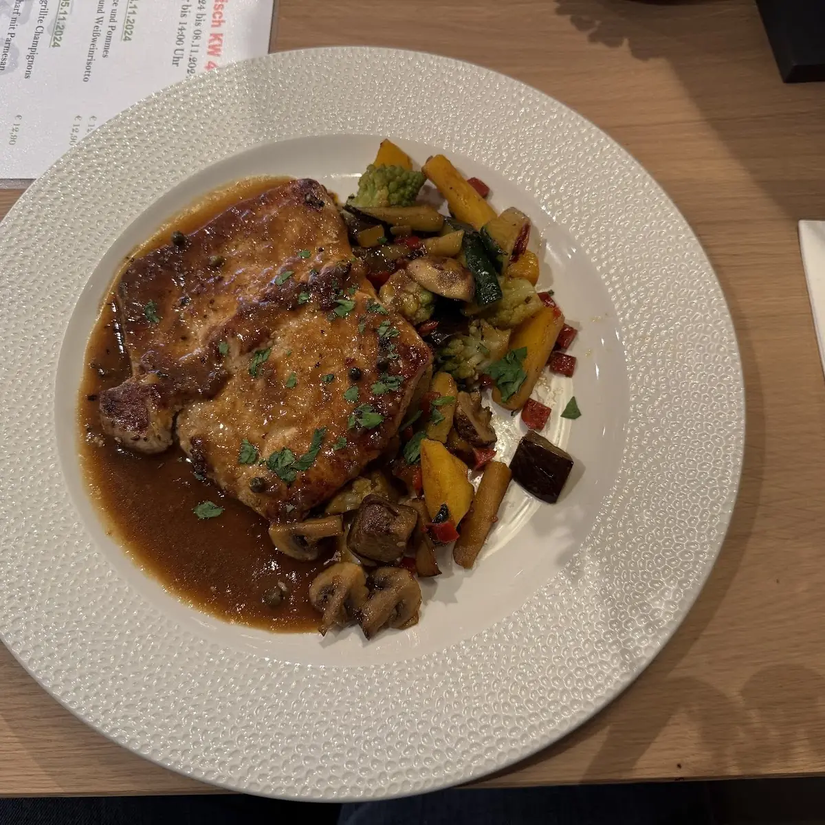 Schweinerückensteak Mittagsmenü