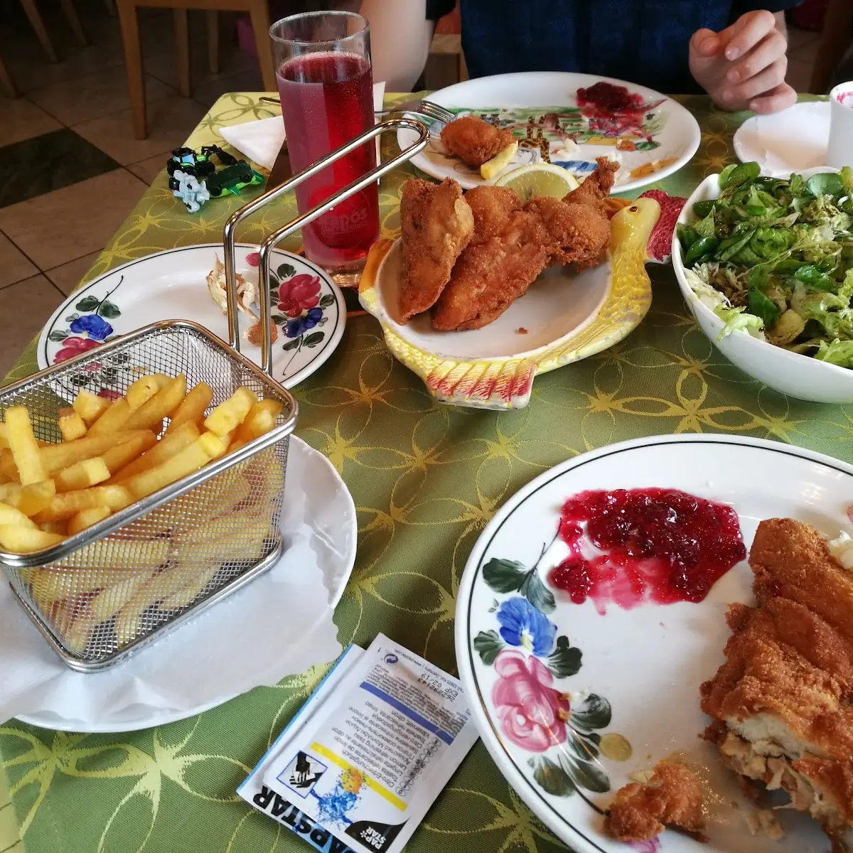 Backhendl Mit Pommes Frites Und Salat