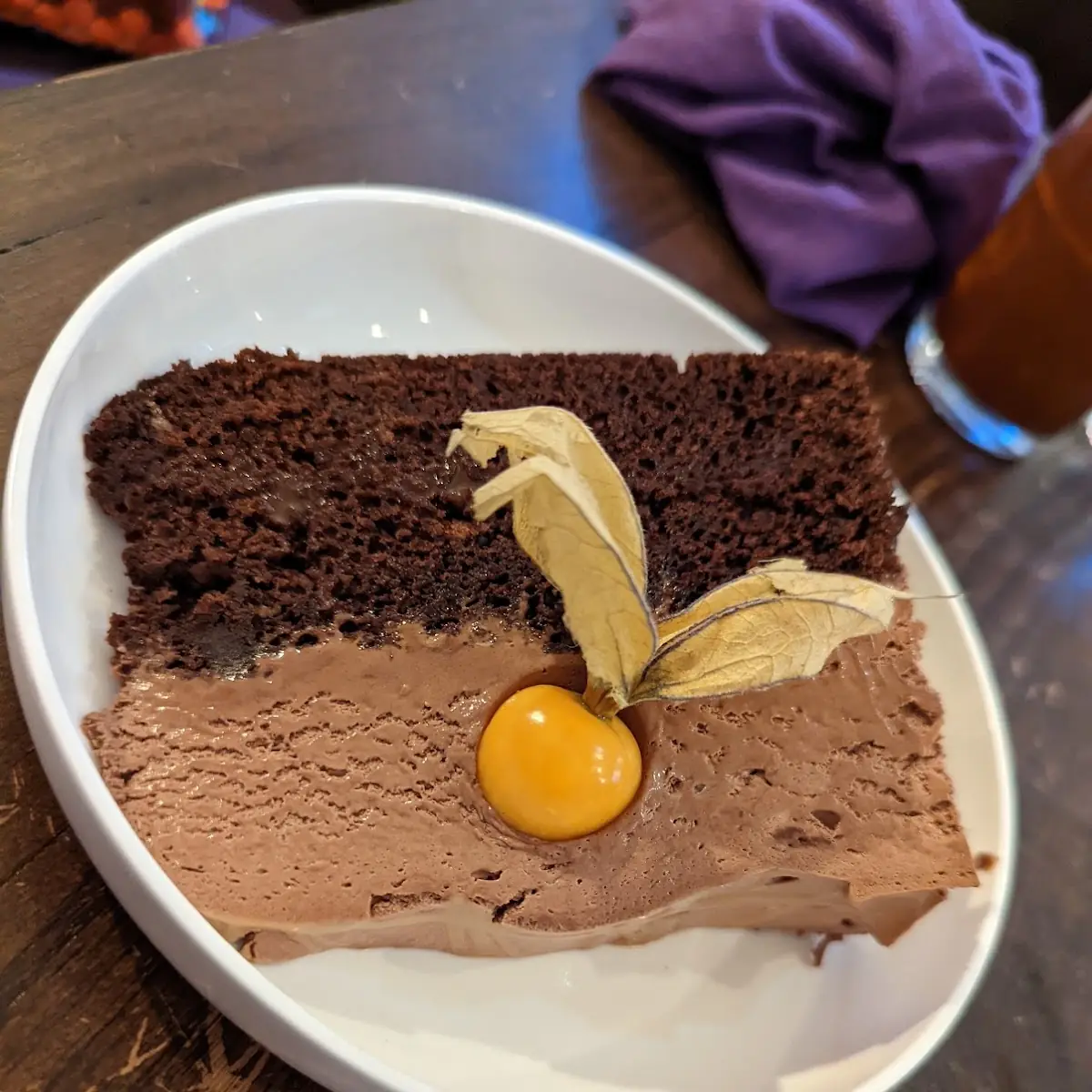 Chocolate Coffee Caramel and Chocolate Mousse Cake