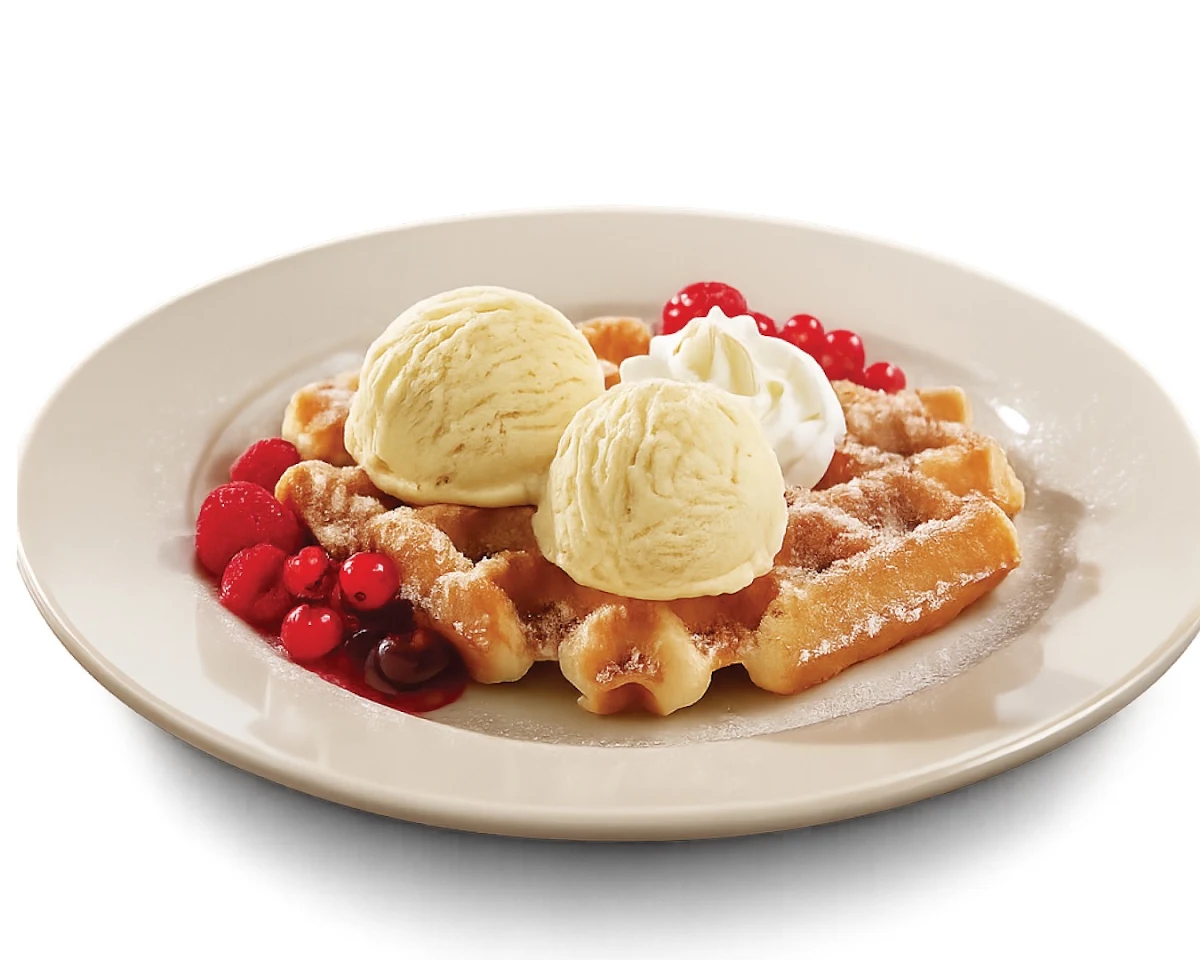 Waffel Mit Vanilleeis