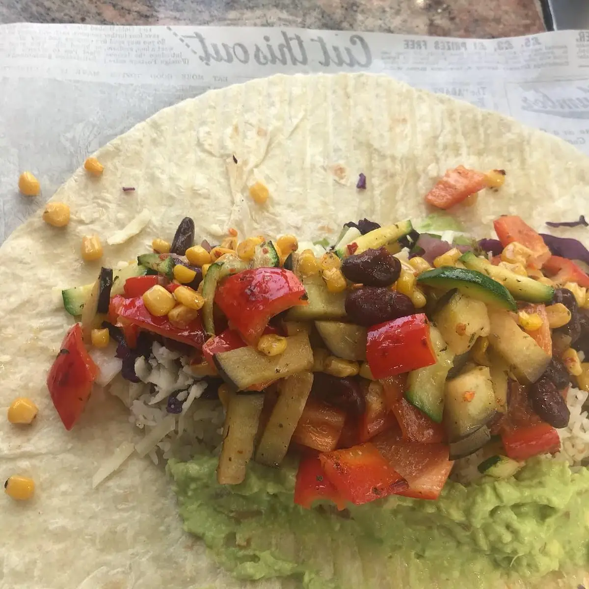 Grilled Vegetables Burrito
