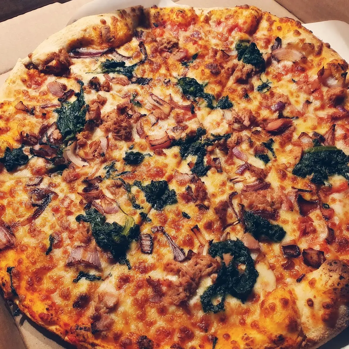 My Pizza Mit Thunfisch Zwiebeln Und Spinat