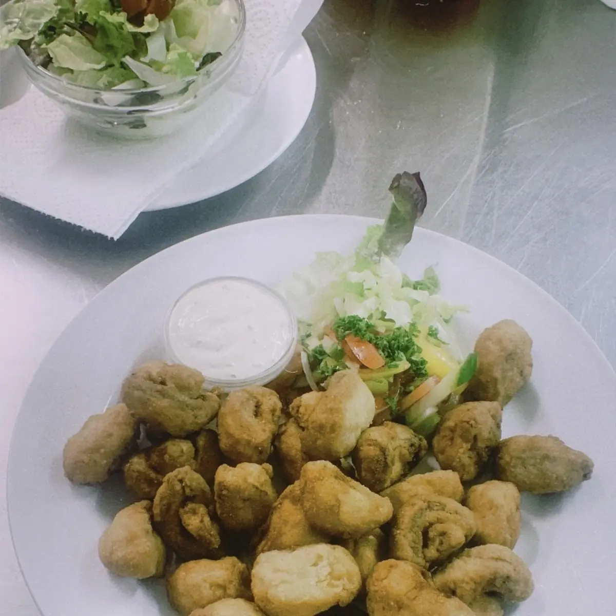 Gebackene Champignons