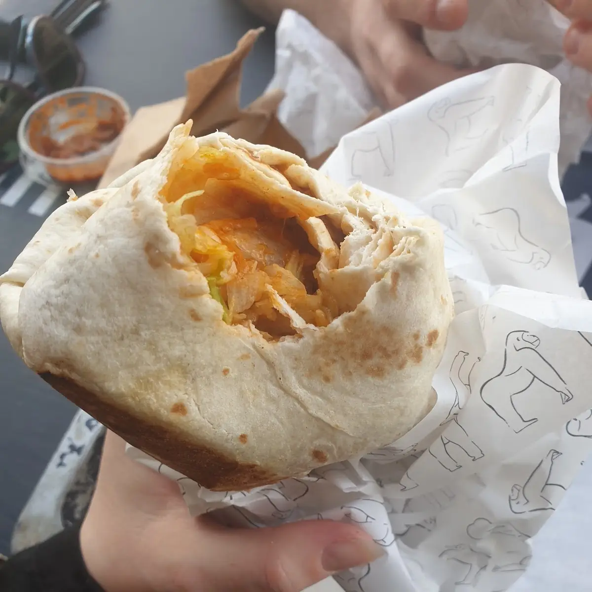 Chicken Burrito With Orange Sauce