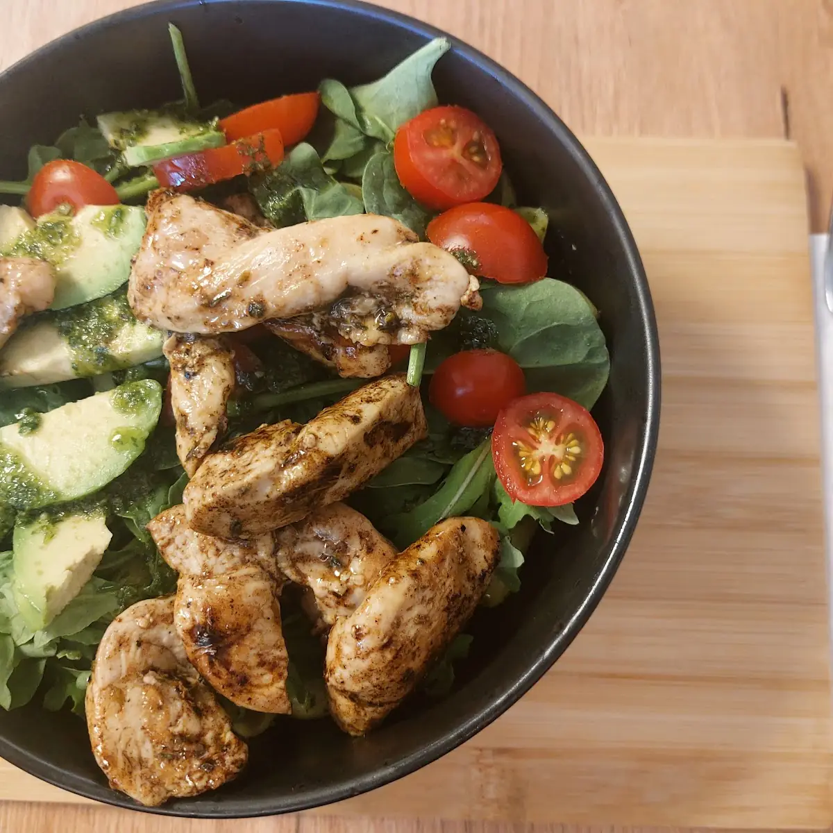 Hühnerstreifen Salat
